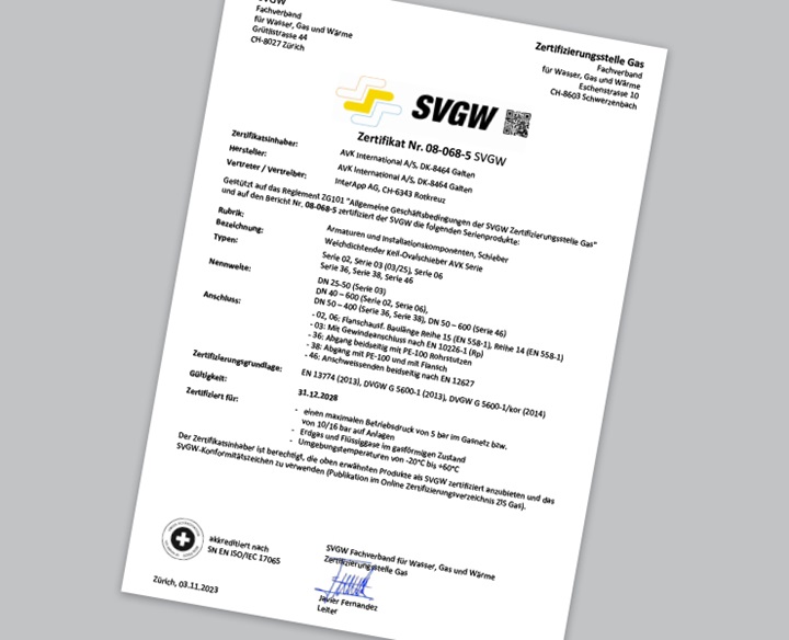 SVGW gas